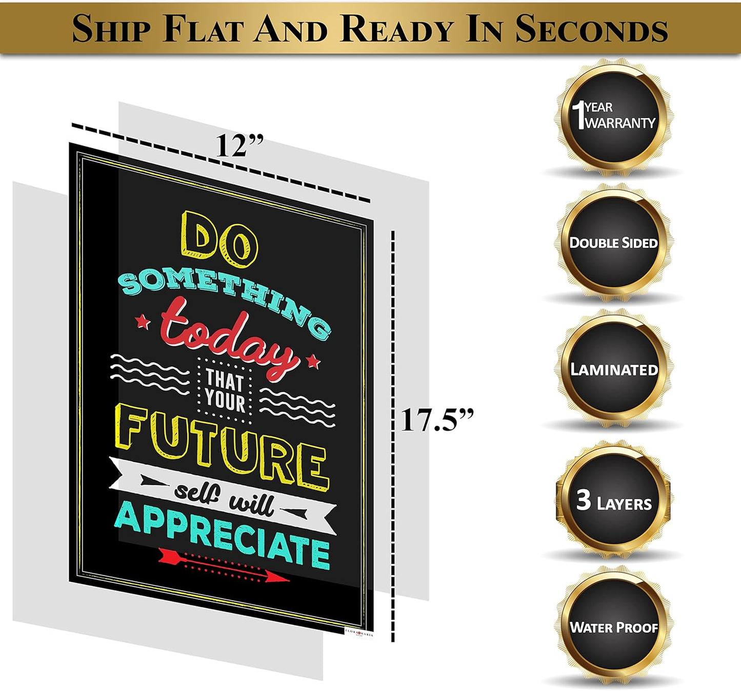 32 Set of 64 Motivational Posters - 1 Free Bonus Poster - Positive Quotes for Classrooms & Bulletin Boards - Teacher Gifts - Growth Mindset for Elementary, Middle, High Schools